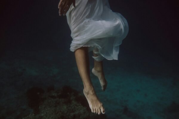 a person in a blue dress